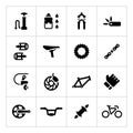 Set icons of bicycle Ã¢â¬â parts and accessories Royalty Free Stock Photo